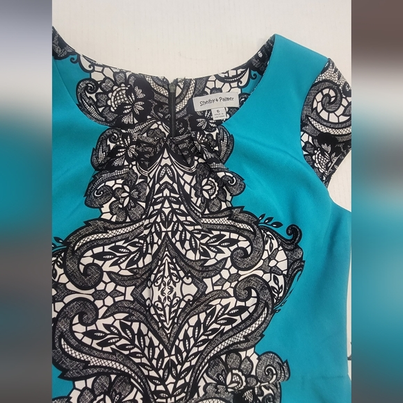 ❤️ SHELBY & PALMER DRESS SHORT SLEEVE GREEN BLACK SIZE: 6 - Picture 11 of 11